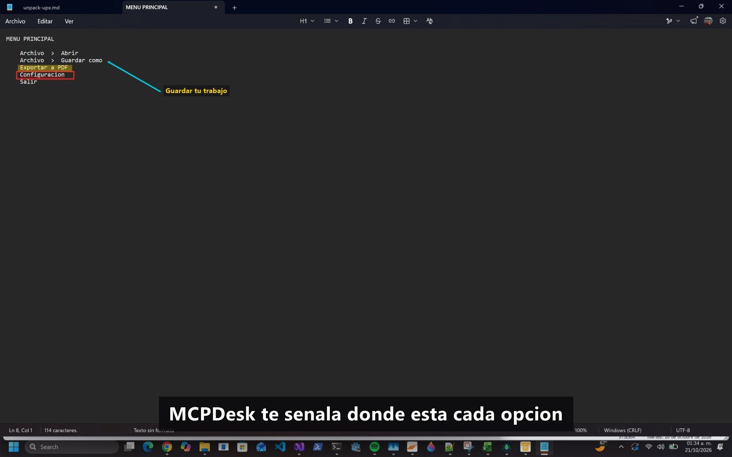 Anotaciones sobre la pantalla
